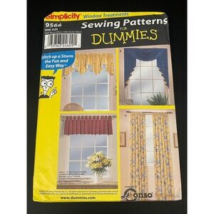 00173‎ - Simplicity 9566 Window Treatments Sewing Pattern for Dummies One Size